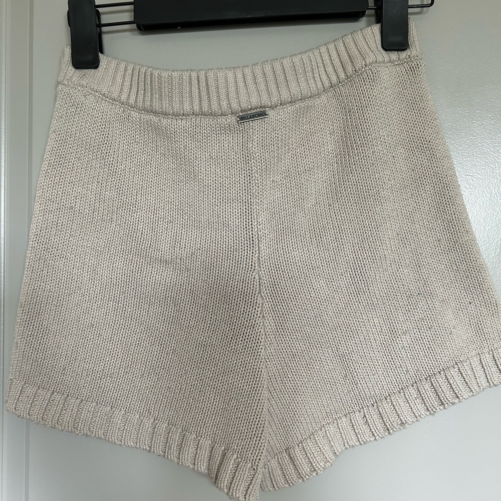 Billabong Cream High Waist Cozy Knit Shorts - Picture 3 of 4
